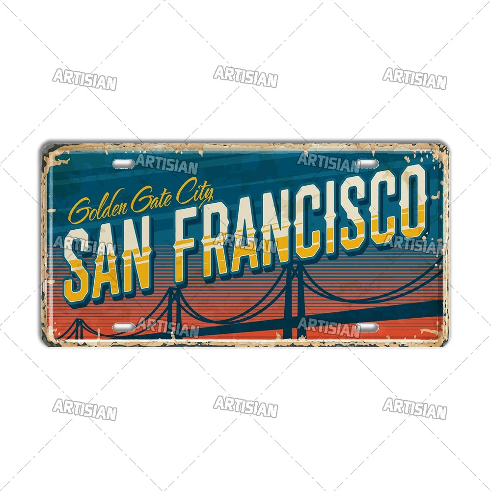 壁掛けライセンスプレート看板・USシティーコレクション - Sanfrancisco