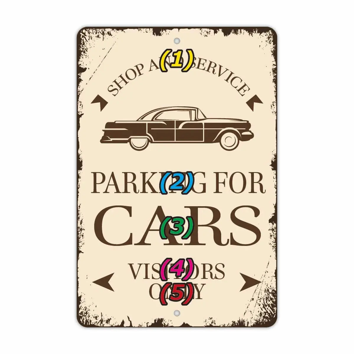 【長方形看板】クラシックパーキングサイン・車/アメリカ製オリジナル看板(約20x30cm) PL8HERO