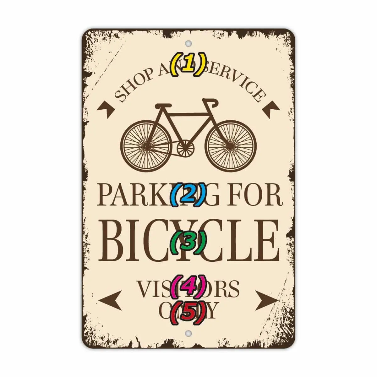 【長方形看板】クラシックパーキングサイン・自転車/アメリカ製オリジナル看板(約20x30cm) PL8HERO