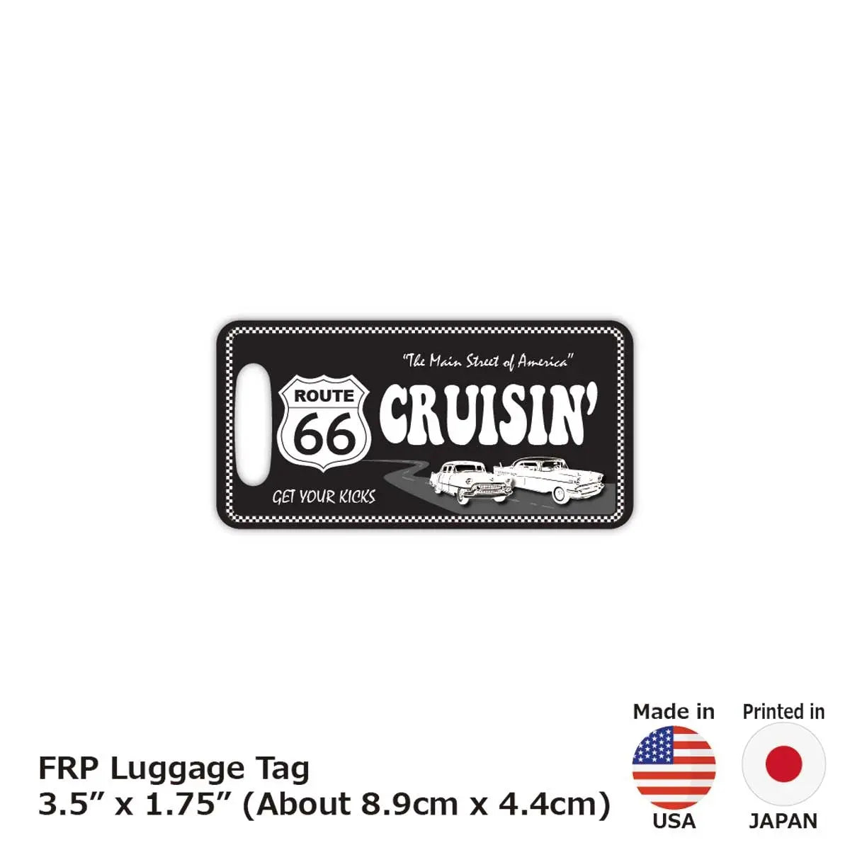 【ラゲッジタグ】ルート66・ブラック/オリジナルアメリカナンバープレート型・おしゃれ ・紛失防止タグ PL8HERO