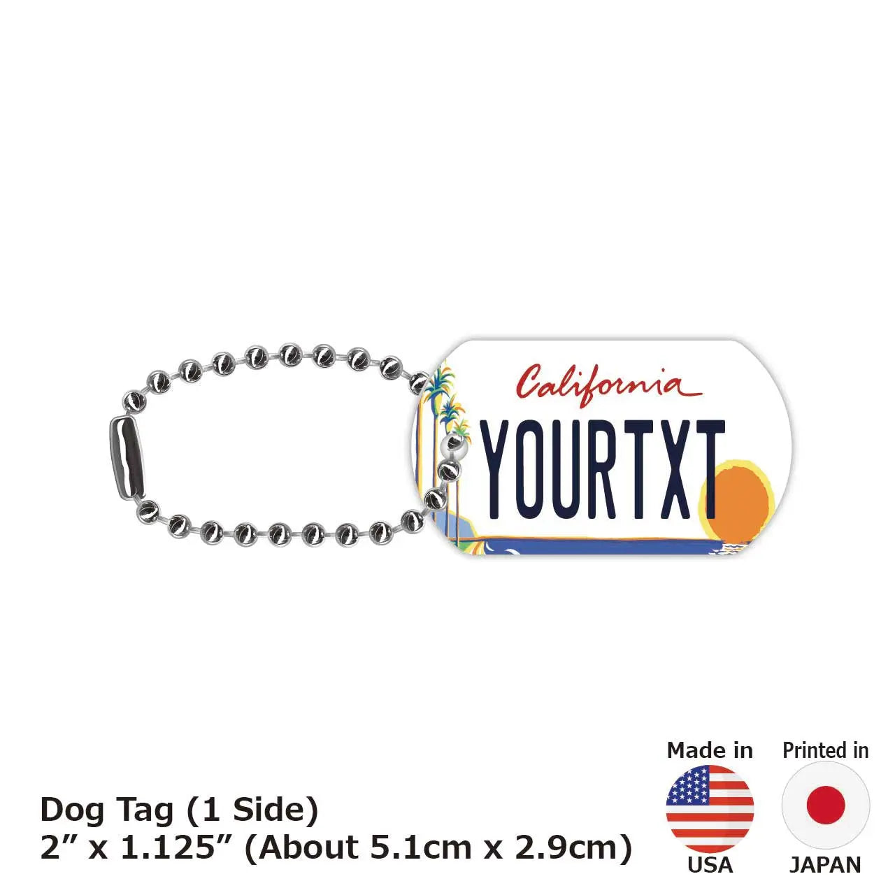 Dog Tag] California Palm Tree/Original American License Plate Type