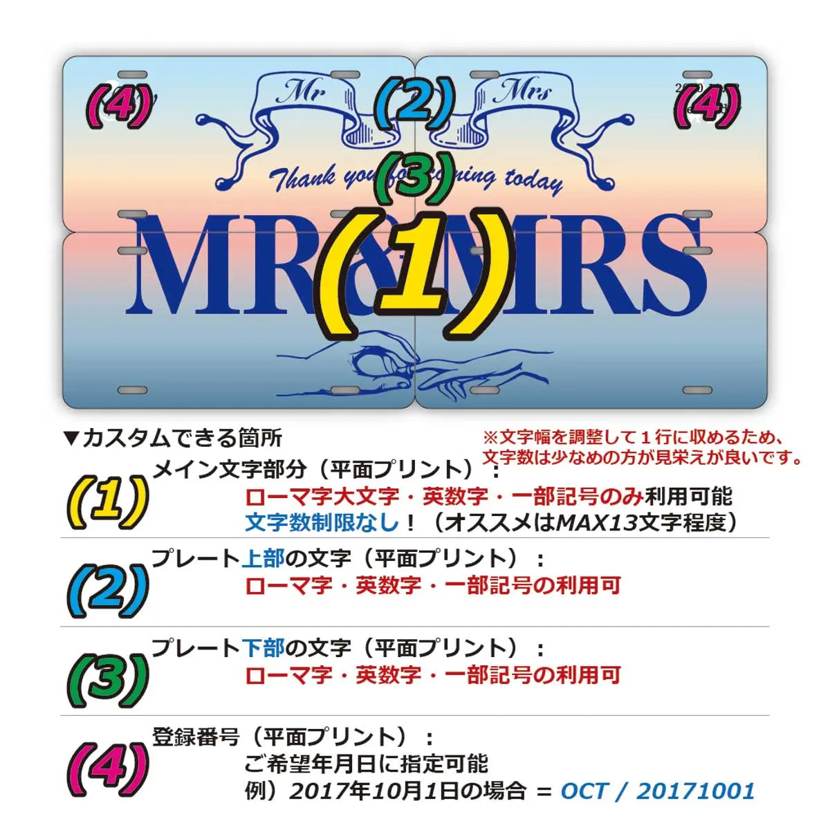 【マルチプレート】サンライズ/オリジナルアメリカナンバープレート PL8HERO