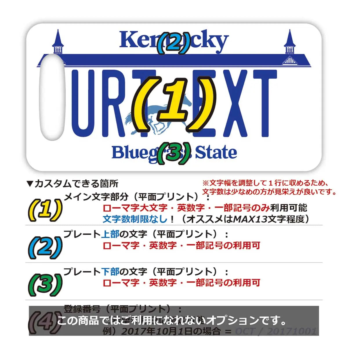 【ラゲッジタグ】ケンタッキー/オリジナルアメリカナンバープレート型・おしゃれ ・紛失防止タグ PL8HERO