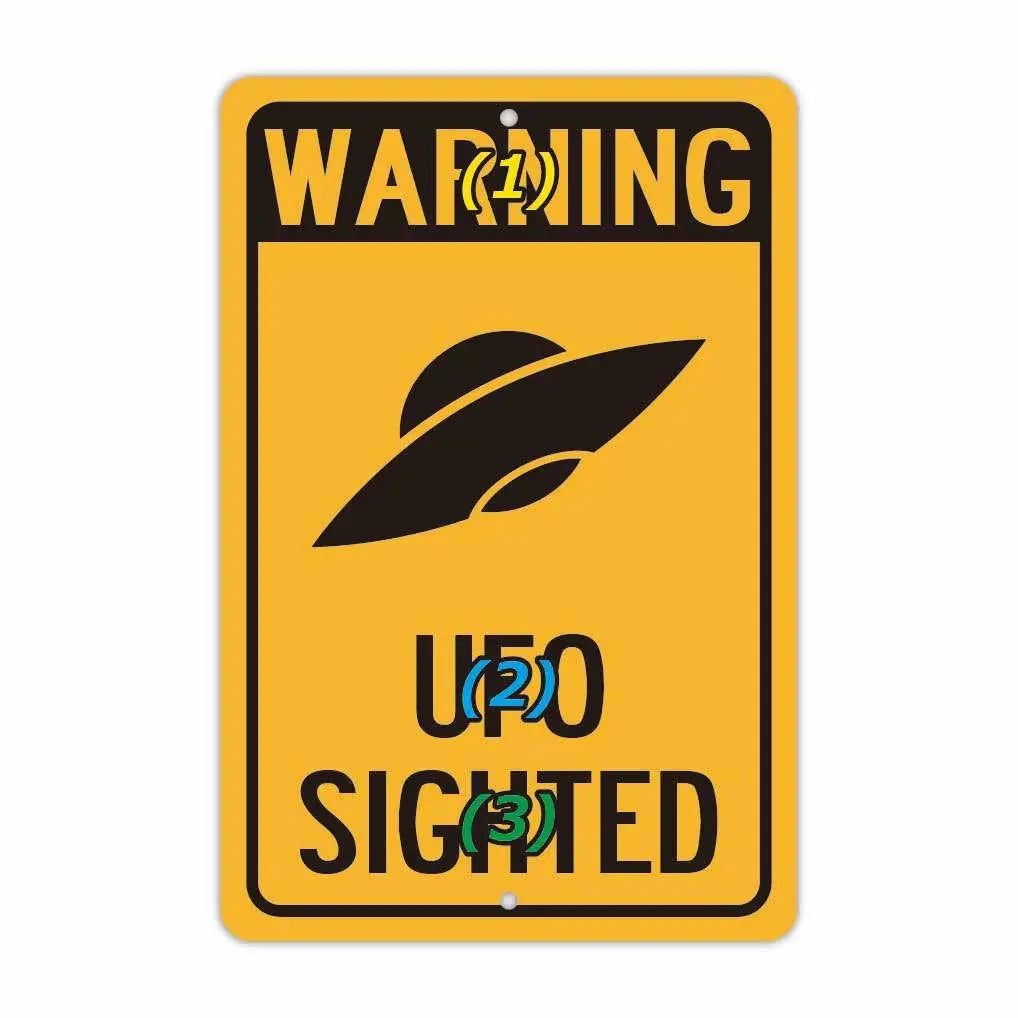 【長方形看板】警告!UFO出現/アメリカ製オリジナル看板(約20x30cm) PL8HERO