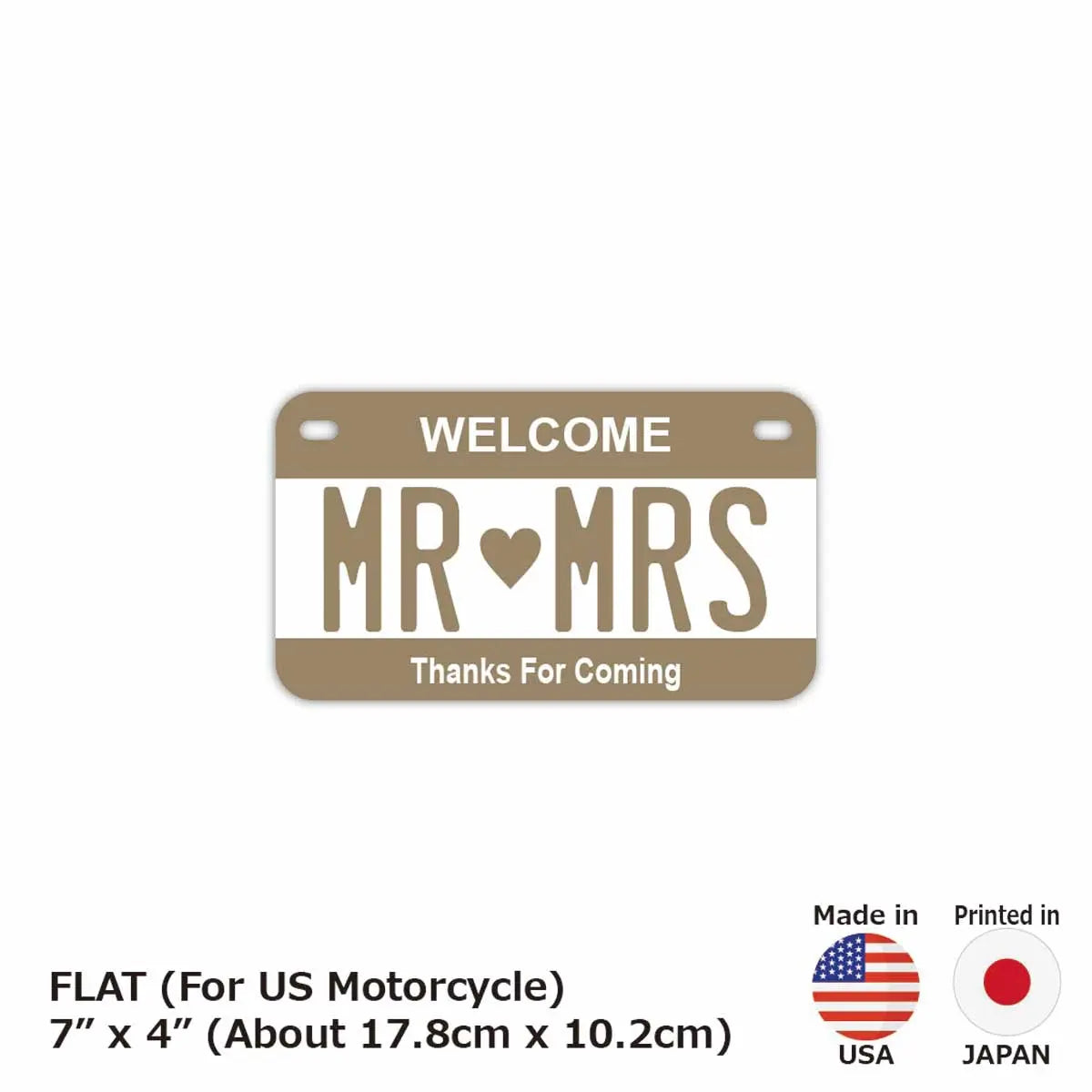 【中・USバイク用】カラー・ベージュ/オリジナルアメリカナンバープレート PL8HERO