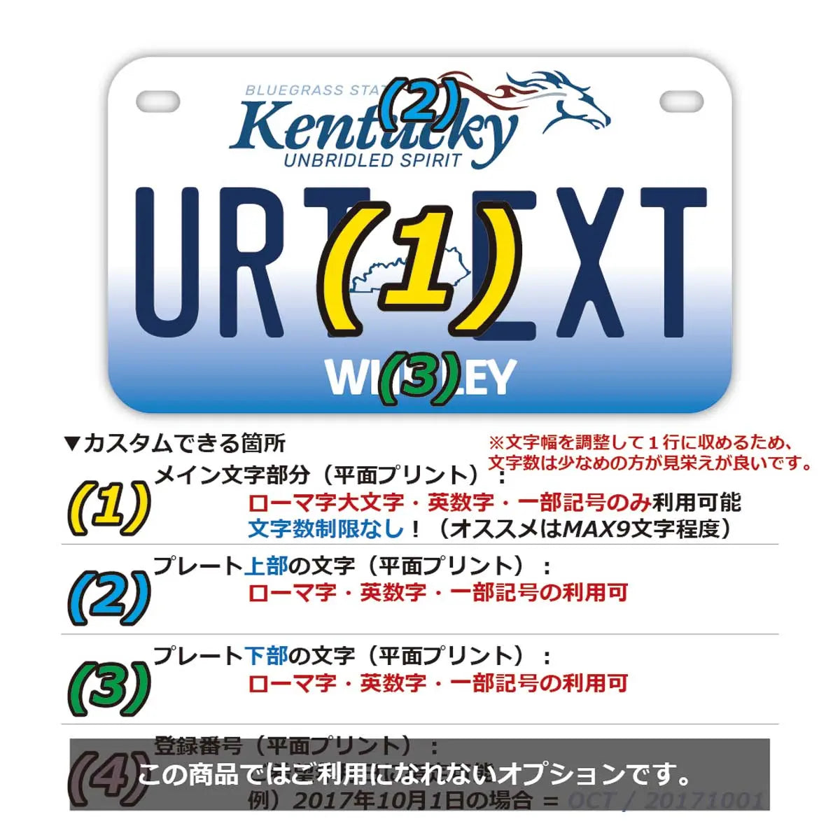 【中・USバイク用】ケンタッキー2005/オリジナルアメリカナンバープレート PL8HERO