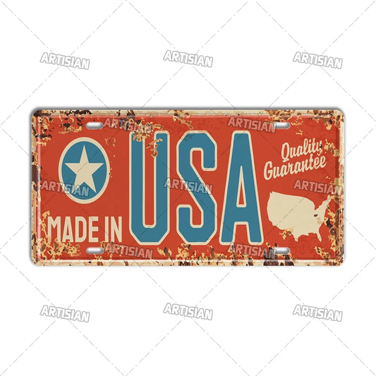 壁掛けライセンスプレート看板・USシティーコレクション - Made in USA Quality Guarantee