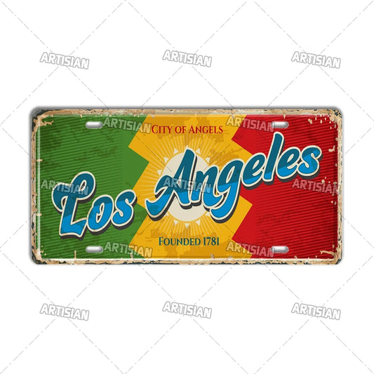 壁掛けライセンスプレート看板・USシティーコレクション - Los Angeles