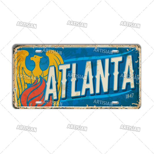 壁掛けライセンスプレート看板・USシティーコレクション - Atlanta