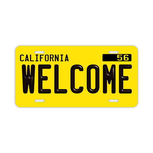 【ウェルカムボード看板】カリフォルニア州1950年代・アメリカライセンスプレート型サイン・既製品 PL8HERO