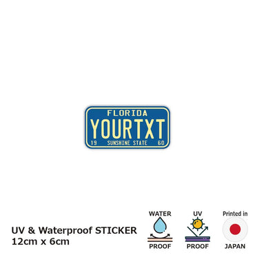 [Sticker] Florida 1960's / Original American license plate type, water resistant, weather resistant, outdoor OK