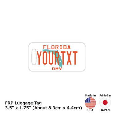 [Luggage tag] Florida 1980's / Original American license plate type ・ Fashionable ・ Loss prevention tag