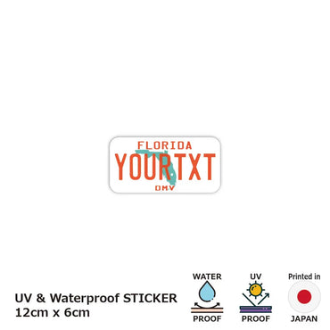 [Sticker] Florida 1980's / Original American license plate type, water resistant, weather resistant, outdoor OK
