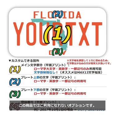 [Sticker] Florida 1980's / Original American license plate type, water resistant, weather resistant, outdoor OK