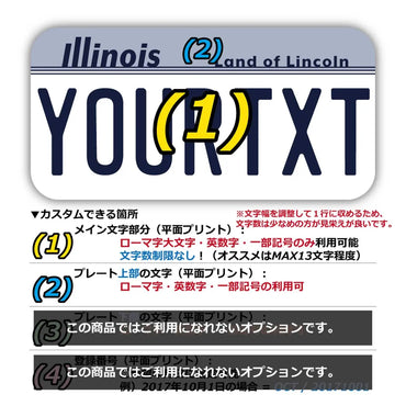 [Sticker] Illinois 1980's / Original American license plate type, water resistant, weather resistant, outdoor OK