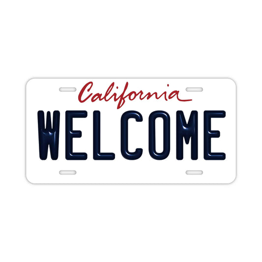 【ウェルカムボード看板】カリフォルニア州2000年代・アメリカライセンスプレート型サイン・既製品 PL8HERO