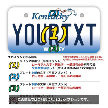 ネームプレート 【ミニ】ケンタッキー2005/オリジナルアメリカナンバープレート