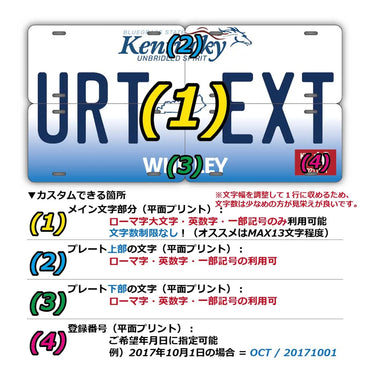 【マルチプレート】ケンタッキー2005/オリジナルアメリカナンバープレート