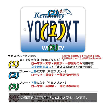 【ミラータグ】ケンタッキー2005/オリジナルアメリカナンバープレート型エアフレッシュナー