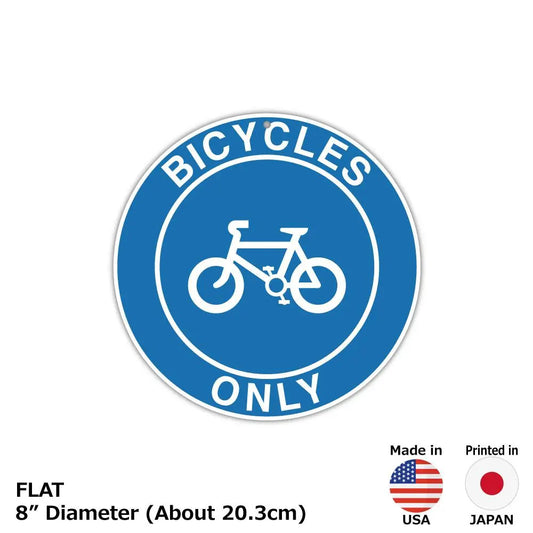 【丸形看板】標識・青・自転車のみ通行可/アメリカ製オリジナル看板(直径約20cm) PL8HERO