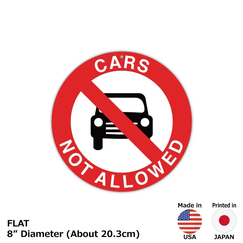【丸形看板】標識・赤・自動車進入禁止/アメリカ製オリジナル看板(直径約20cm) PL8HERO