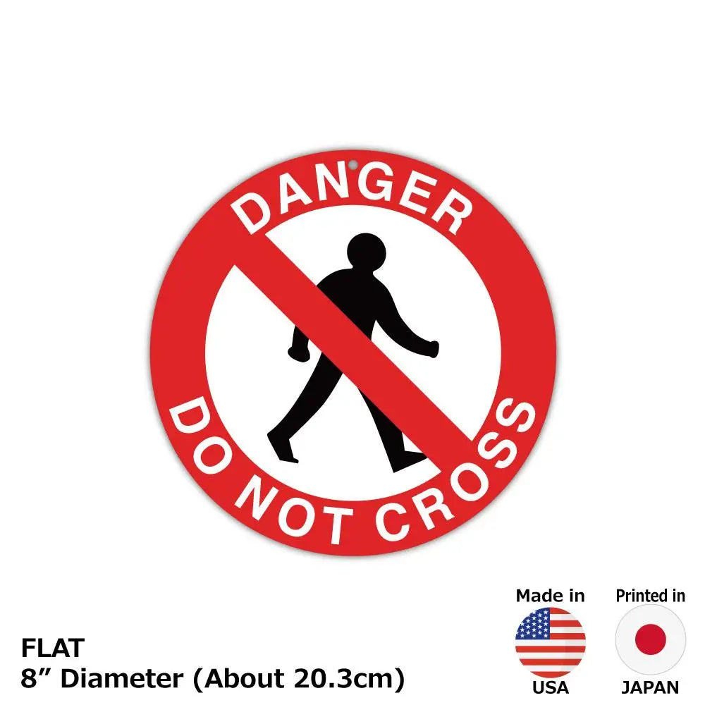【丸形看板】標識・赤・歩行者禁止・横断禁止/アメリカ製オリジナル看板(直径約20cm) PL8HERO