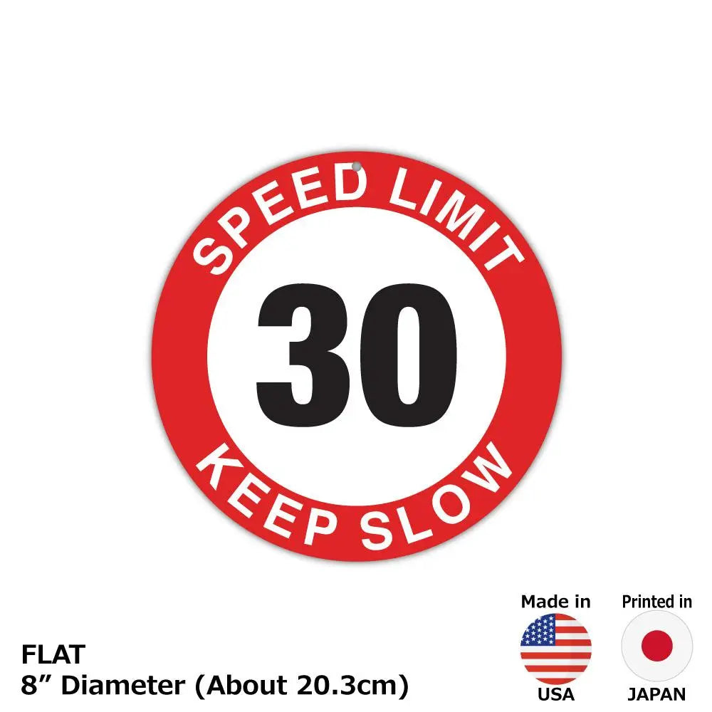 【丸形看板】標識・赤・速度制限/アメリカ製オリジナル看板(直径約20cm) PL8HERO