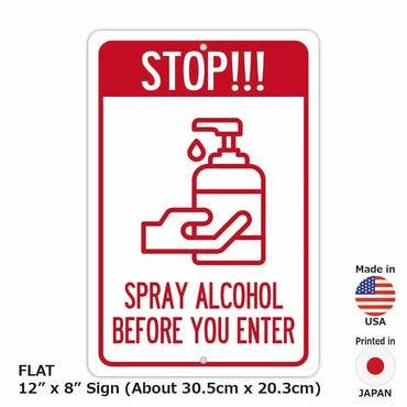 [Rectangular signboard] Alcohol spray / American original signboard (approx. 20x30cm)