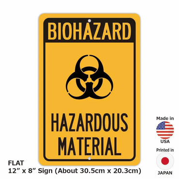 [Rectangular signboard] Biohazard / Dangerous goods caution / American original signboard (approx. 20x30cm)