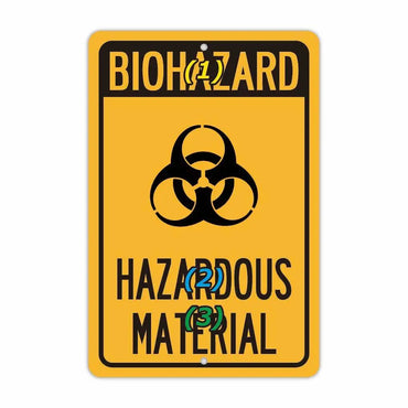 [Rectangular signboard] Biohazard / Dangerous goods caution / American original signboard (approx. 20x30cm)