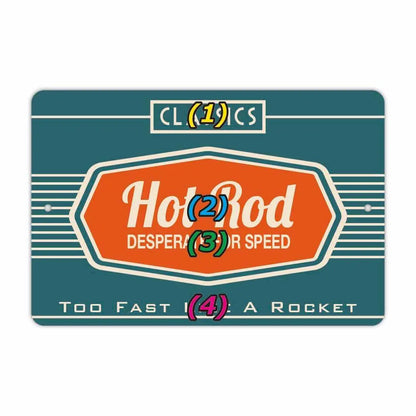 【長方形看板】レトロ・ホットロッド看板/アメリカ製オリジナル看板(約20x30cm) PL8HERO