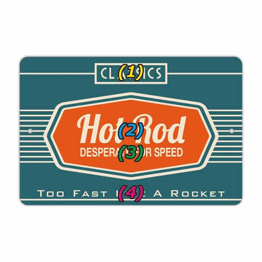 [Rectangular signboard] Retro hot rod signboard / American original signboard (approx. 20x30cm)