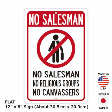 [Rectangular signboard] Sales / religion / solicitation prohibited / American original signboard (approx. 20x30cm)