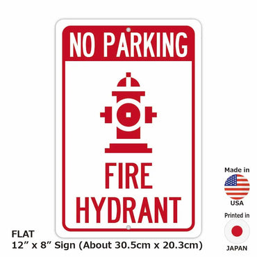 [Rectangular signboard] No parking due to fire hydrant / Original signboard made in the United States (approx. 20x30 cm)