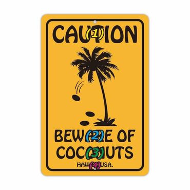 [Rectangular signboard] Coconut fall caution / American original signboard (approx. 20x30cm)