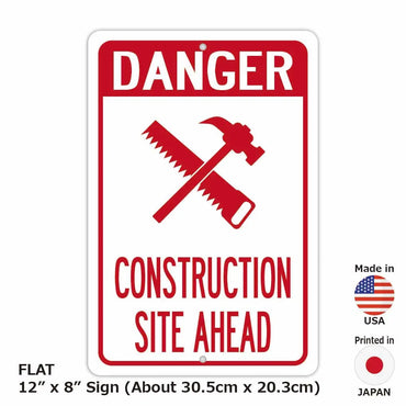 [Rectangular sign] Danger! Construction site in the future / Original signboard made in the United States (about 20x30 cm)