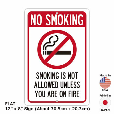 [Rectangular signboard] No smoking / No smoking unless you are burning / Original American signboard (approx. 20x30cm)