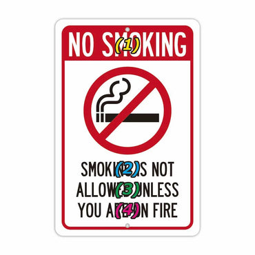 [Rectangular signboard] No smoking / No smoking unless you are burning / Original American signboard (approx. 20x30cm)