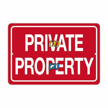 [Rectangular signboard] Private land / Original signboard made in the United States (approx. 20x30 cm)