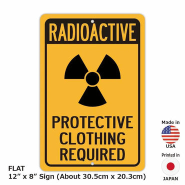 [Rectangular signboard] Radiation caution / Protective clothing required / Original signboard made in the United States (approx. 20x30 cm)