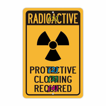 [Rectangular signboard] Radiation caution / Protective clothing required / Original signboard made in the United States (approx. 20x30 cm)