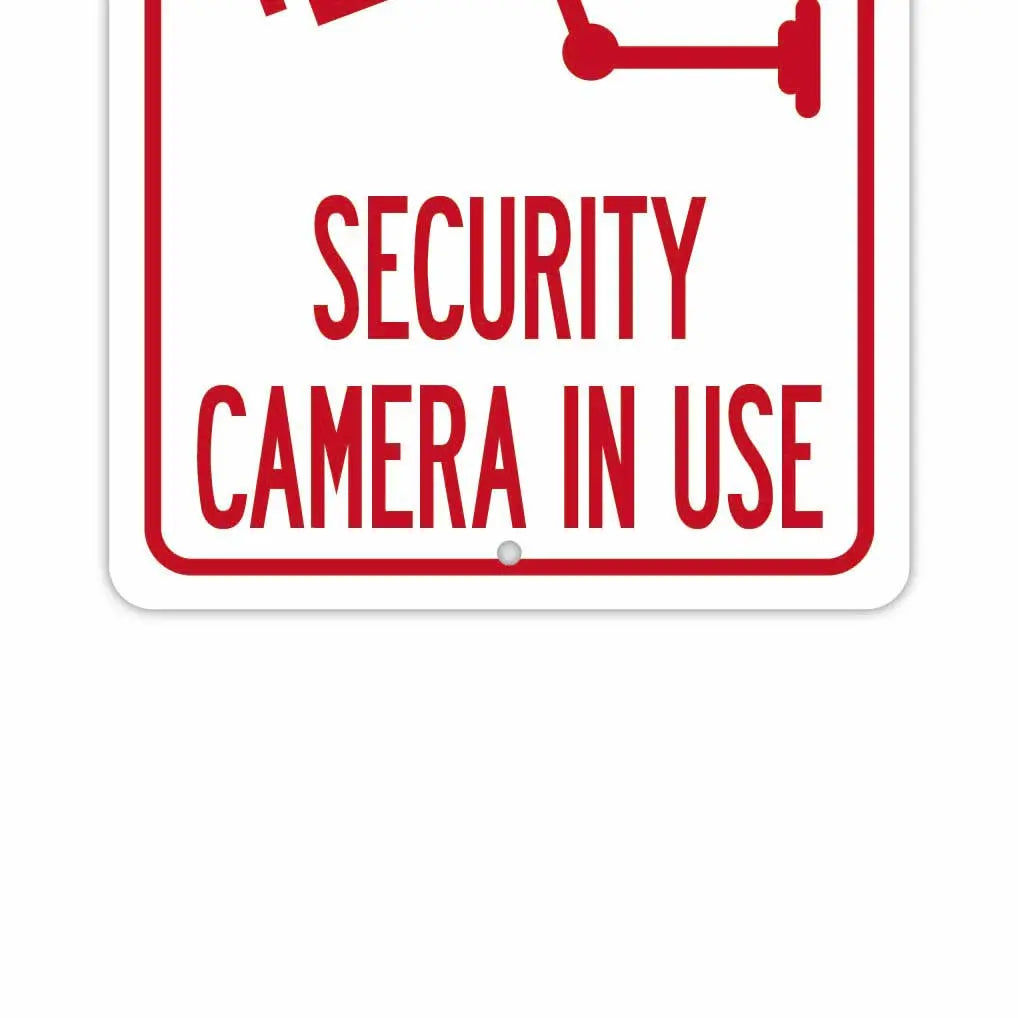 【長方形看板】警告！防犯カメラ稼働中/アメリカ製オリジナル看板(約20x30cm) PL8HERO