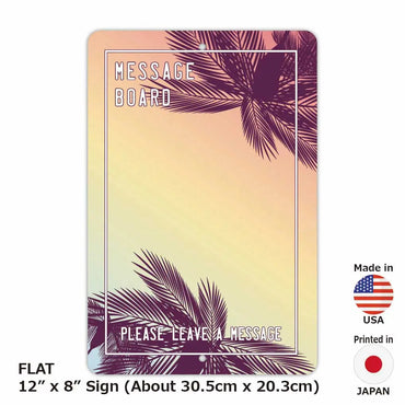 [Rectangular signboard] Message board, palm tree / American original signboard (approx. 20x30cm)