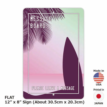 [Rectangular signboard] Message board / surfing / American original signboard (approx. 20x30cm)