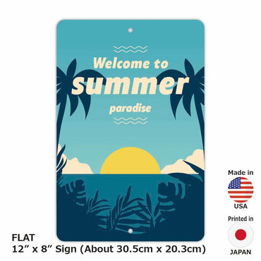 [Rectangular signboard] Sunset palm tree / American original signboard (approx. 20x30cm)