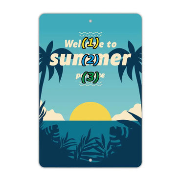 [Rectangular signboard] Sunset palm tree / American original signboard (approx. 20x30cm)