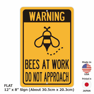 [Rectangular signboard] Bee attention / American original signboard (approx. 20x30cm)