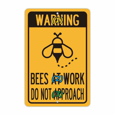 [Rectangular signboard] Bee attention / American original signboard (approx. 20x30cm)