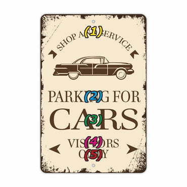 [Rectangular signboard] Classic parking signboard / car / American original signboard (approx. 20x30cm)