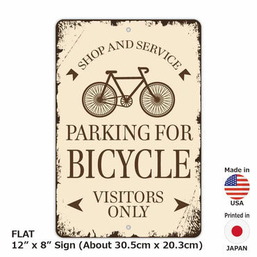 [Rectangular signboard] Classic parking signboard / bicycle / American original signboard (approx. 20x30cm)